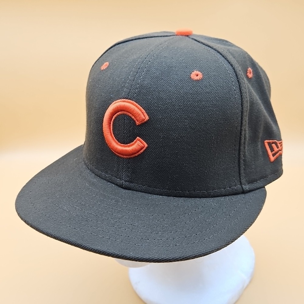 Chicago Cubs Hat Cap New Era Fitted Size 7 1/4 59Fifty Brown Orange MLB Baseball
